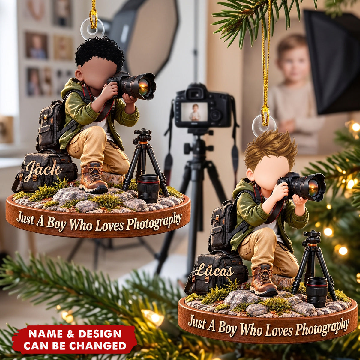 Photography Boy  Acrylic Ornament, Camera Lover Gift for Nephew