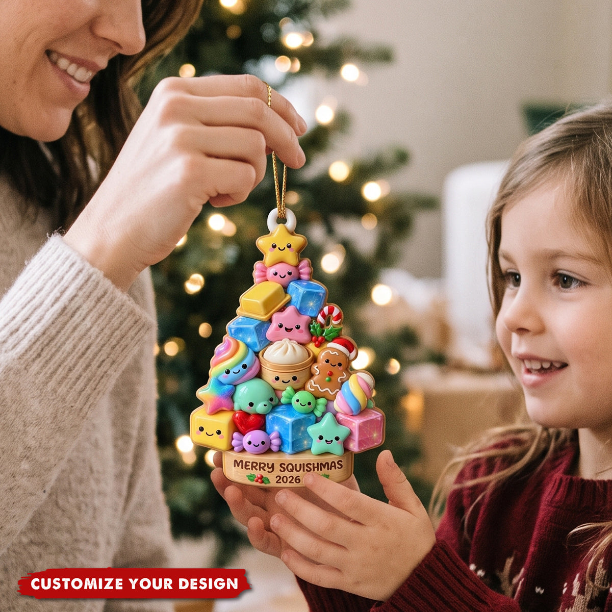 Personalized Merry Christmas Tree Ornament - Custom Year Gift