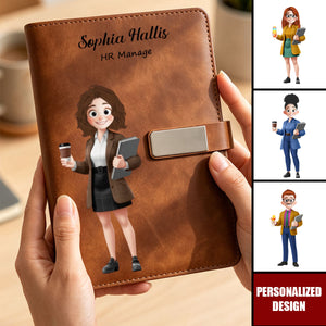 Customized Name & Cute Cartoon Designs—Workplace Appreciation Gifts, Christmas Exchange Gifts, Personalized Notebook Sets