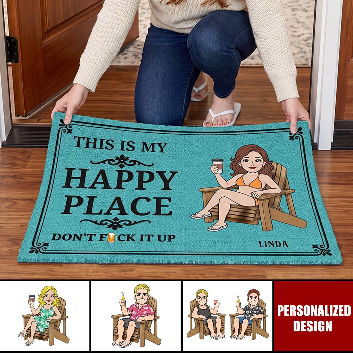 Custom Home Decor Decorative Mat - Personalized Summer Vacation And Travel Gifts For Husband And Wife, Him And Her - Our Little Slice Of Heaven