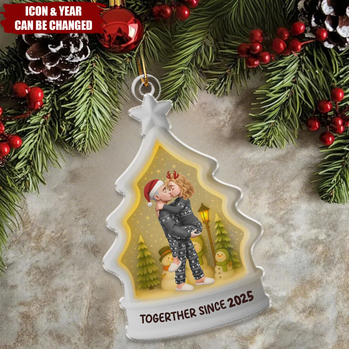 Custom Acrylic Ornament - Anniversary Christmas Wedding Gifts For Husband And Wife, Him And Her - Love At Every Season