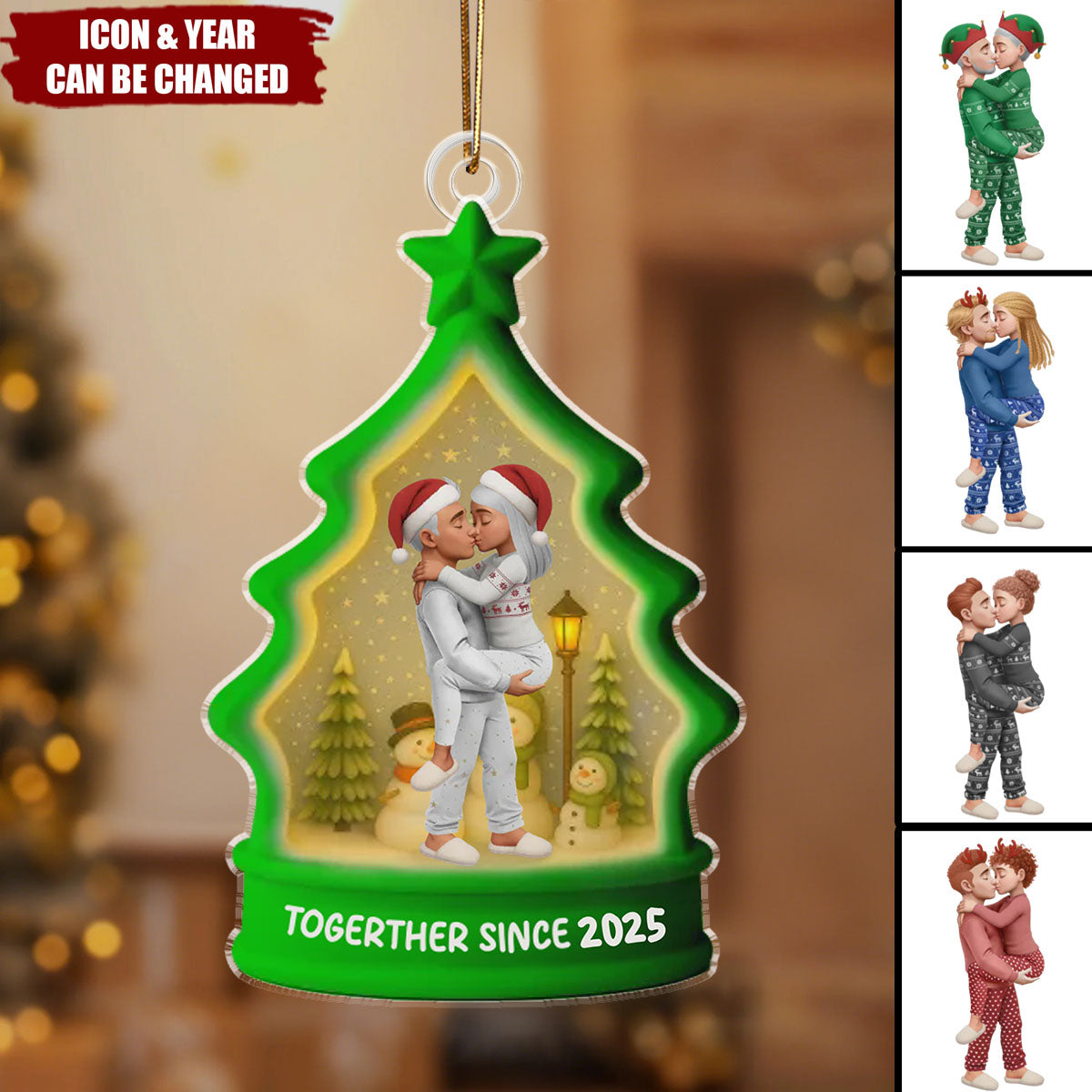 Custom Acrylic Ornament - Anniversary Christmas Wedding Gifts For Husband And Wife, Him And Her - Love At Every Season