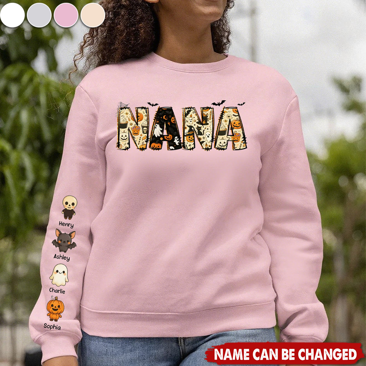 Personalized Halloween Mama Grandma Sweatshirt, Spooky Gift for Mom Grandma