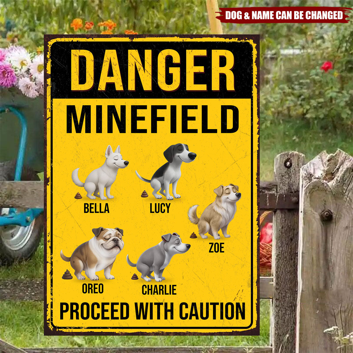 Custom Home Decor Metal Sign - Personalized Birthday Gifts For Dog Lovers, Dog Dad And Mom - Poop Zone In Progress