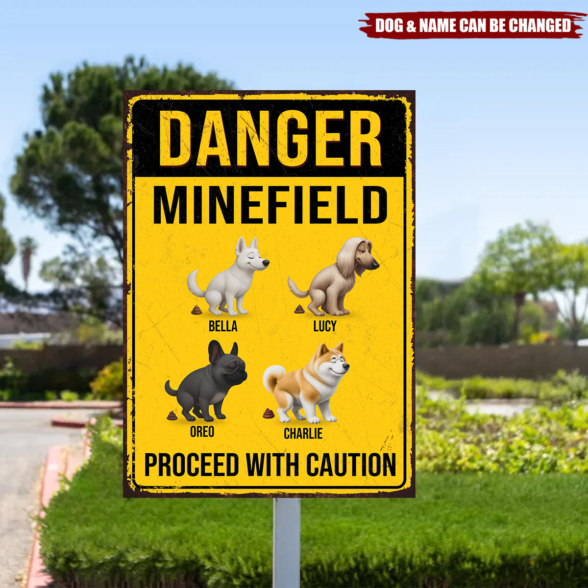 Custom Home Decor Metal Sign - Personalized Birthday Gifts For Dog Lovers, Dog Dad And Mom - Poop Zone In Progress