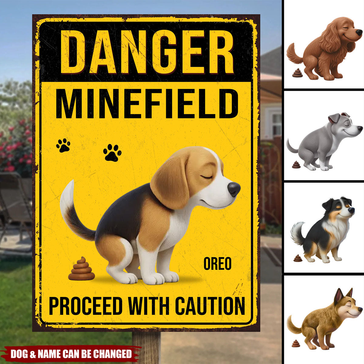 Custom Home Decor Metal Sign - Personalized Birthday Gifts For Dog Lovers, Dog Dad And Mom - Poop Zone In Progress