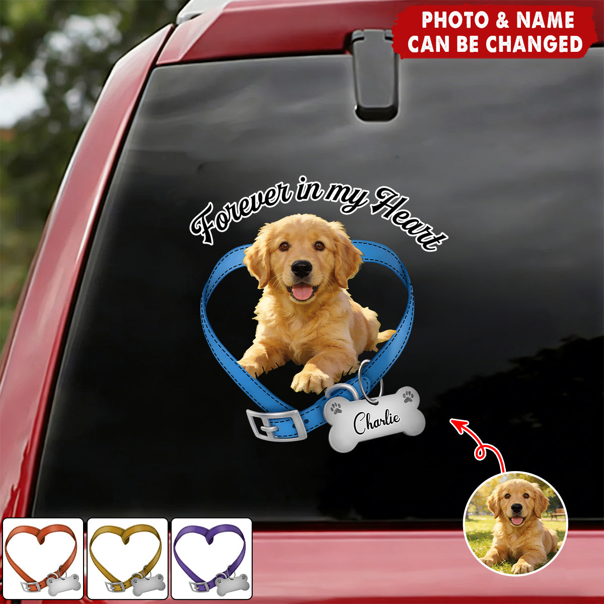 Custom Photo Forever In My Heart Memorial Car Window Decal Sticker