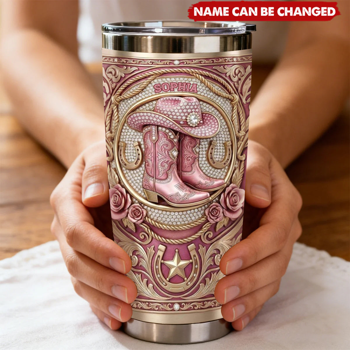 Vintage Western Cowgirl Tumbler - Personalized Gifts For Cowgirl
