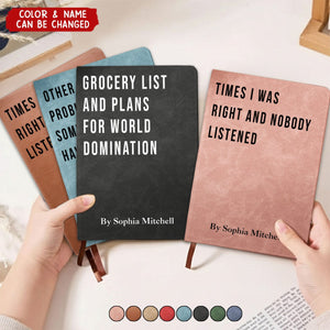 Funny Sarcastic Notebook - Coworker Gag Gifts, Exchange Gifts - Personalized Leather Journal