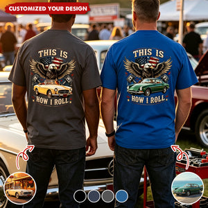 Custom Car Photo I'm Not Old I'm Classic Back Dark Shirt, Personalized Gifts For Dad, Grandpa, Family,Yourself