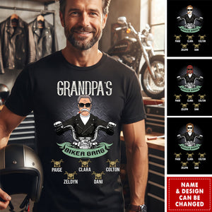 Grandpa's Biker Crew Personalized Shirt Gift For Biker Papa