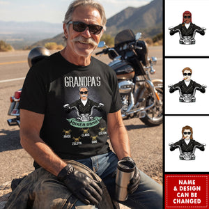 Grandpa's Biker Crew Personalized Shirt Gift For Biker Papa