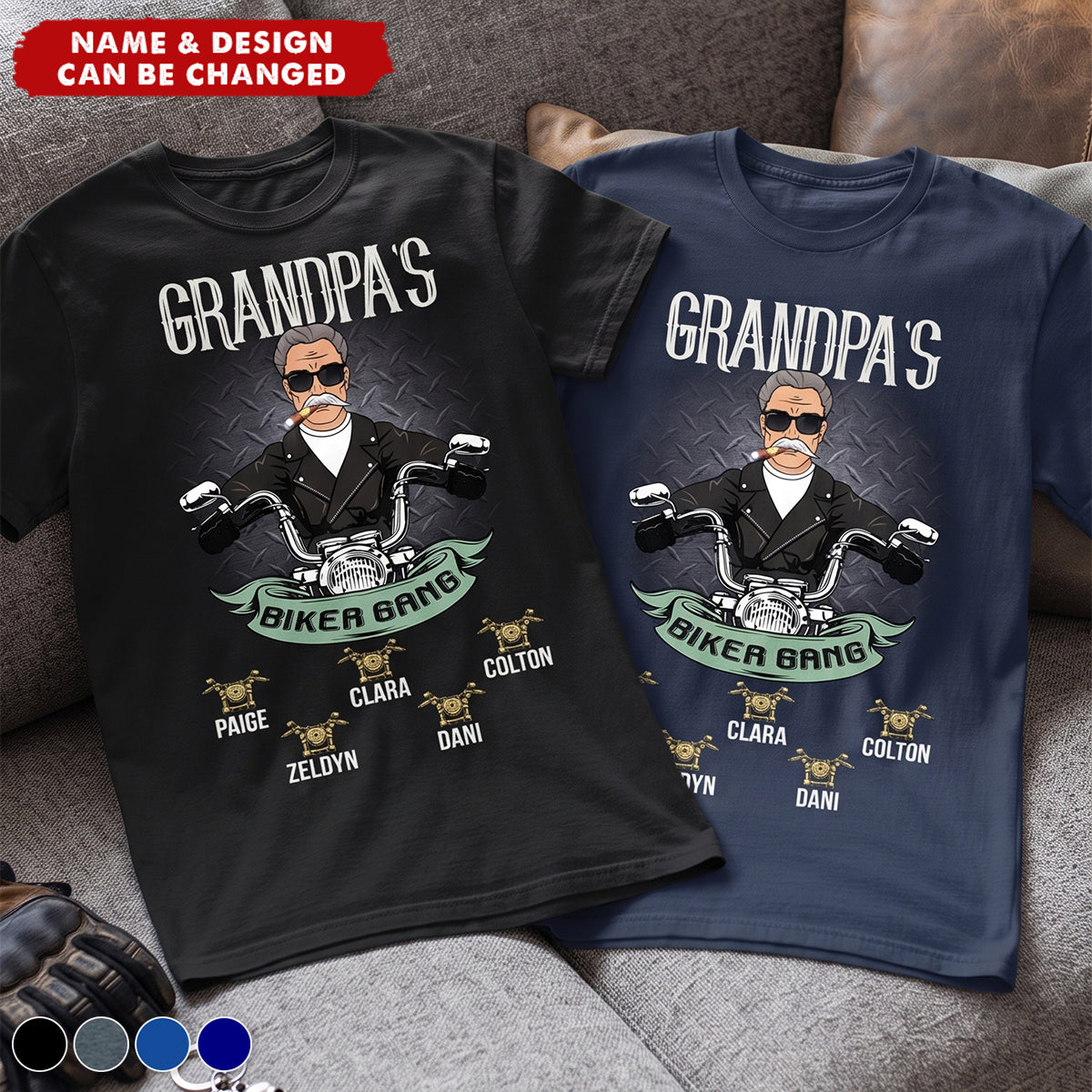 Grandpa's Biker Crew Personalized Shirt Gift For Biker Papa