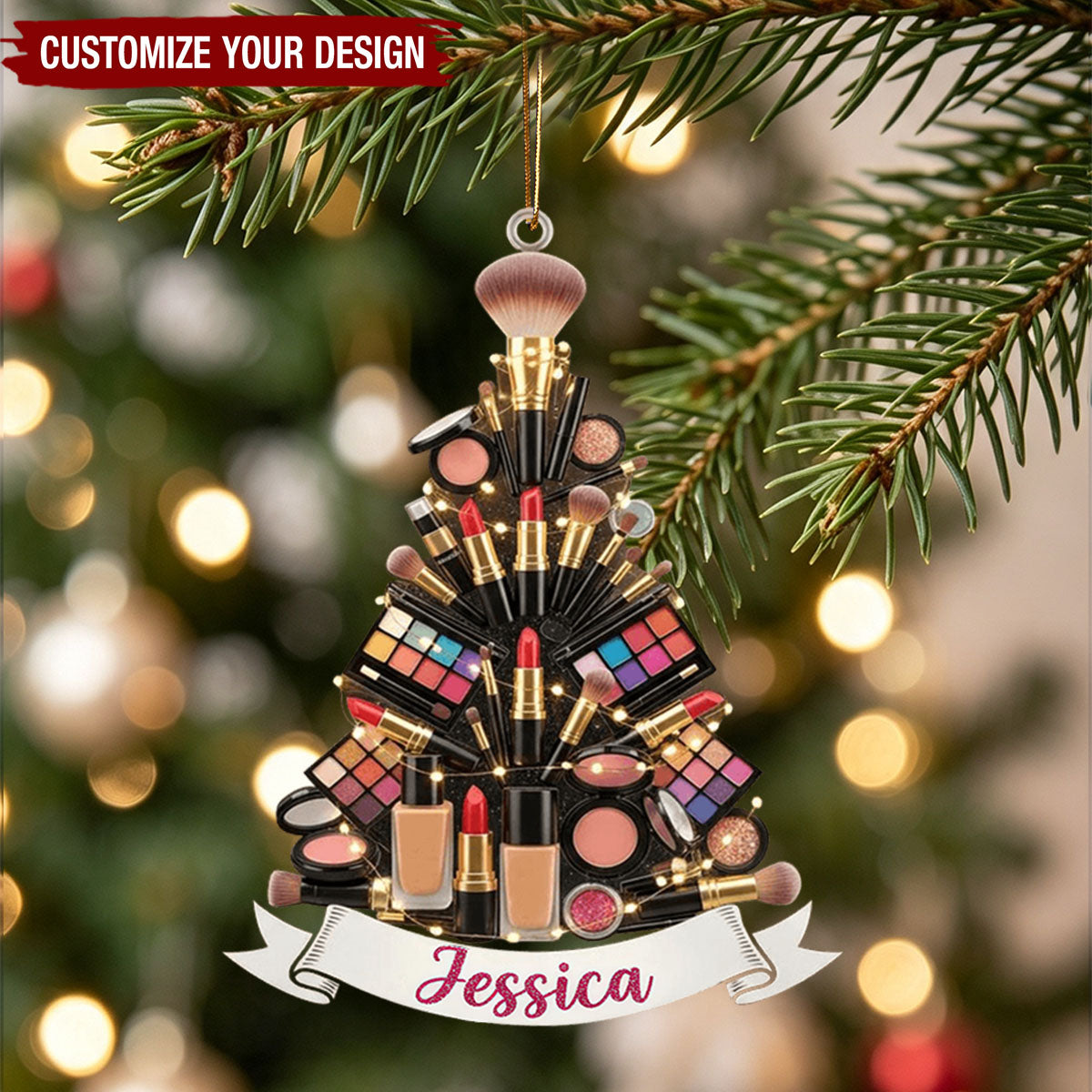 Custom Makeup Artist Christmas Keepsake Ornament -Personalized Acrylic Ornament