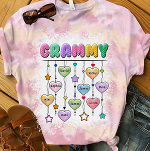 Grandma Mom Hearts Strings Kids Names Personalized 3D T-shirt