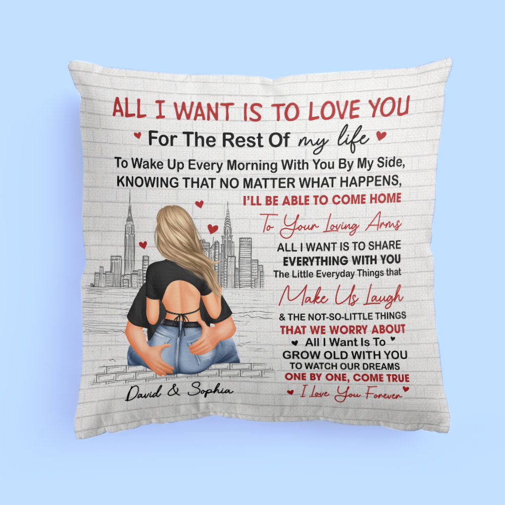 I Want Is To Grow Old With You Couples - Personalized Pillow