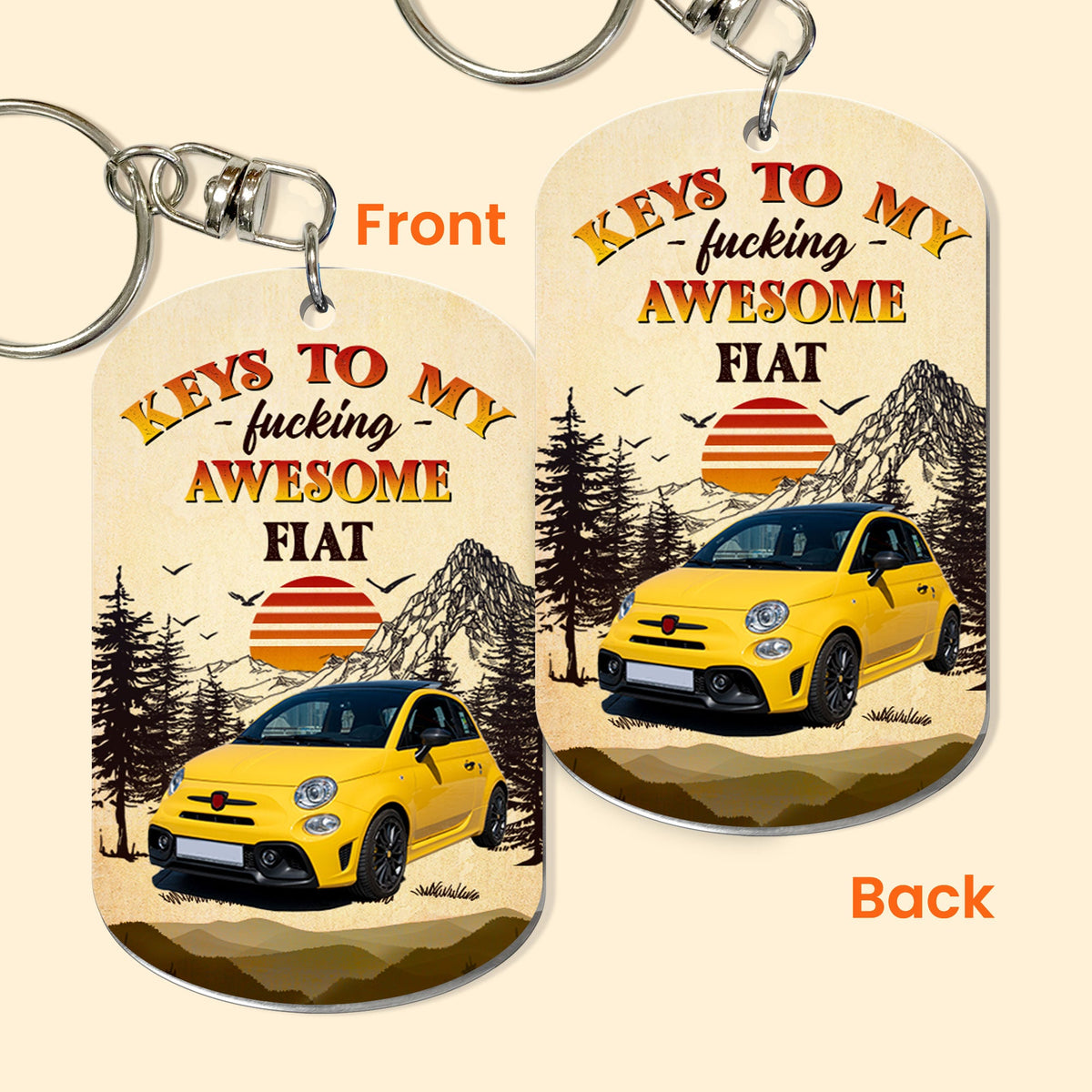 (Photo Inserted) Keys To My Awesome Car - Personalized Keychain