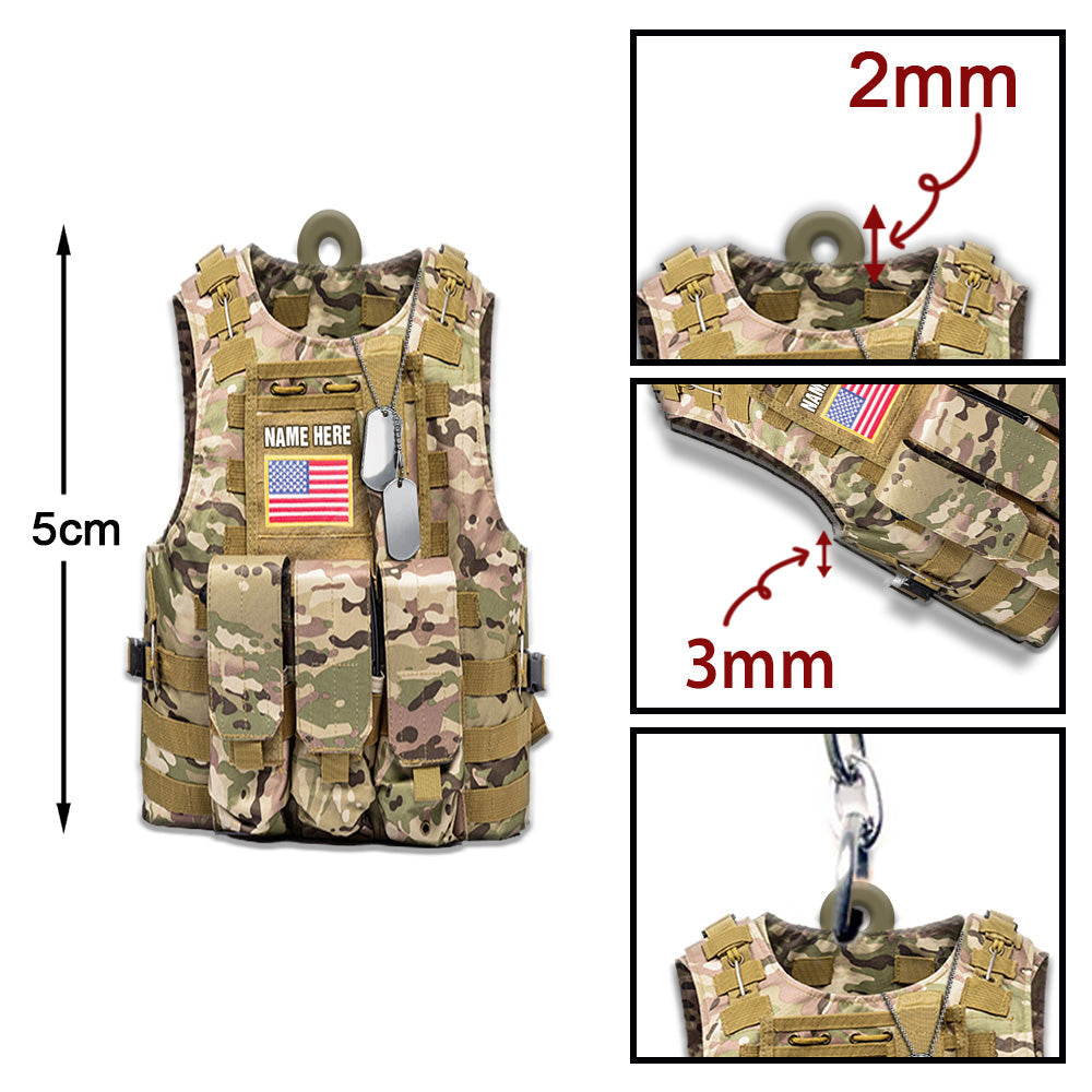 Personalized Military, Armed Forces Tactical Combat Vest Acrylic Keychain