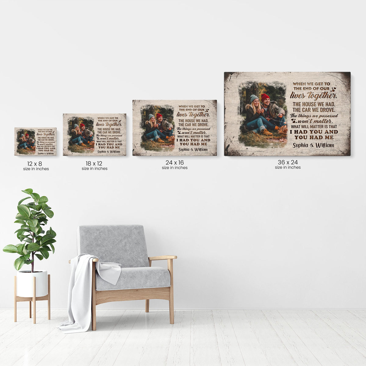 Love You Forever And Always - Personalized Horizontal Photo Poster