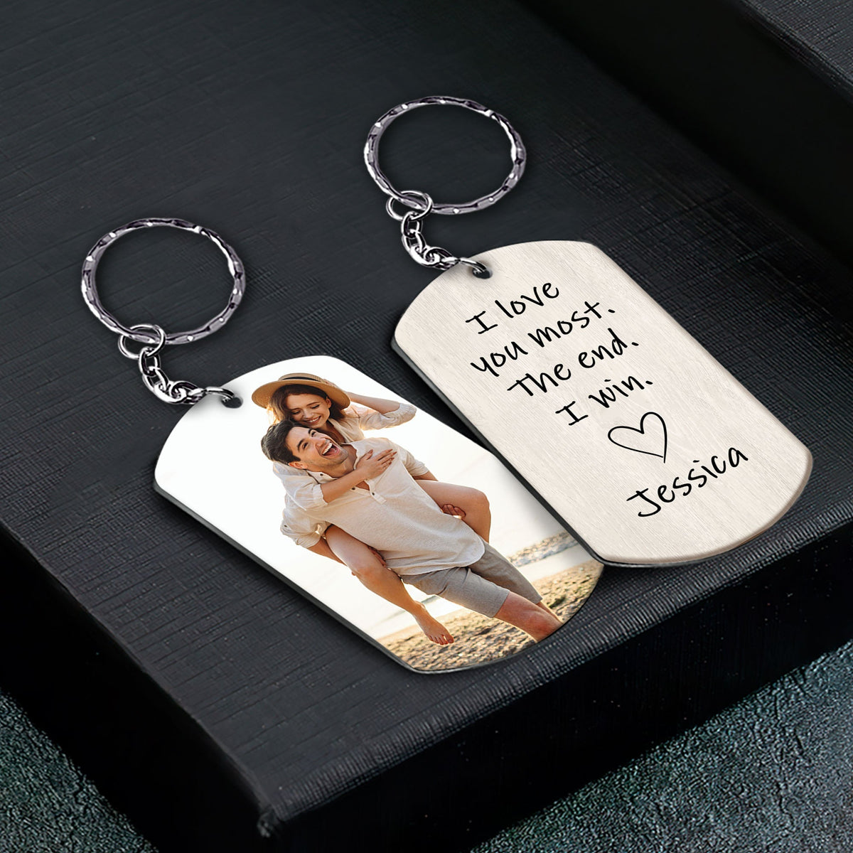 I Love You Most The End I Win - Personalized Keychain - Birthday, Loving,Valentine Gift For Couple