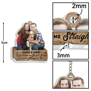 Personalized Upload Photo Farm Couple Acrylic Flat Keychain - Gift For Cowboys & Cowgirls