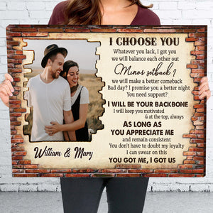 We Are A Team -Gift for Couple - Personalized Horizontal Photo Poster