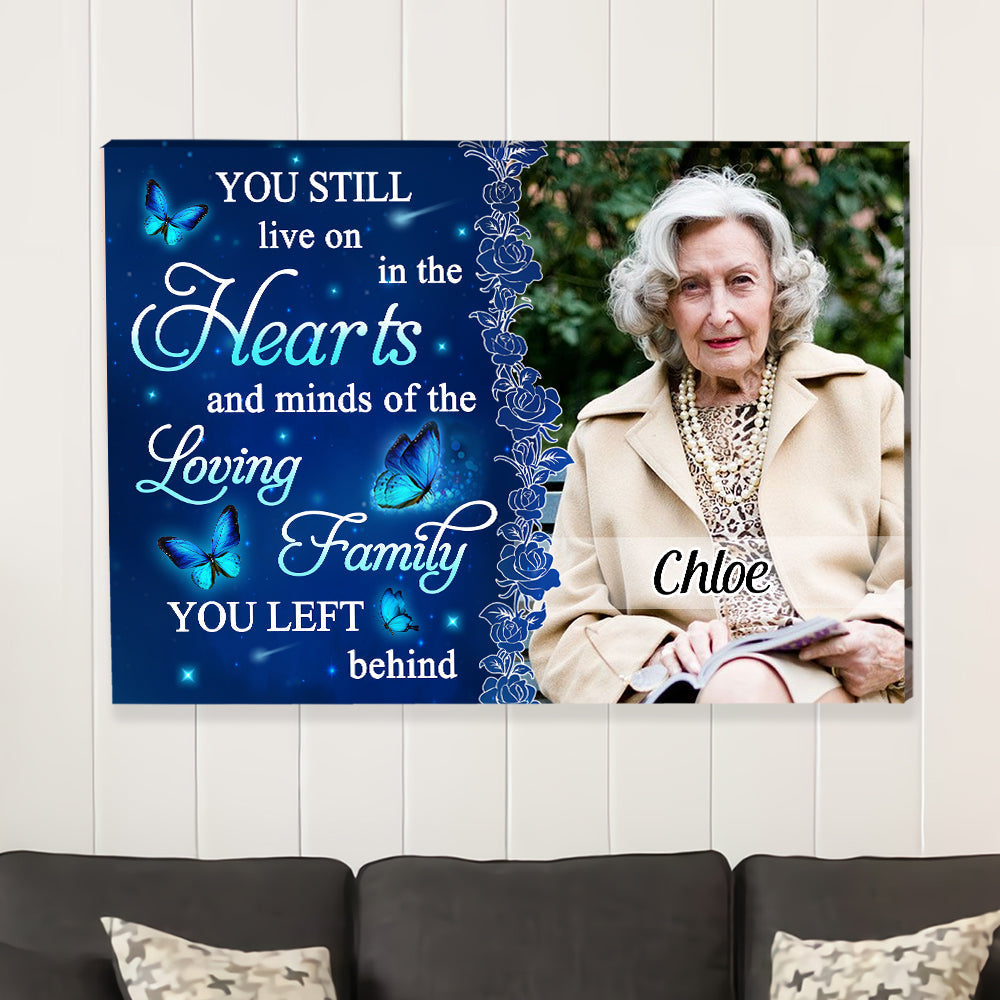 Hearts And Minds - Memorial Gift - Personalized Horizontal Photo Poster