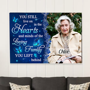 Hearts And Minds - Memorial Gift - Personalized Horizontal Photo Poster
