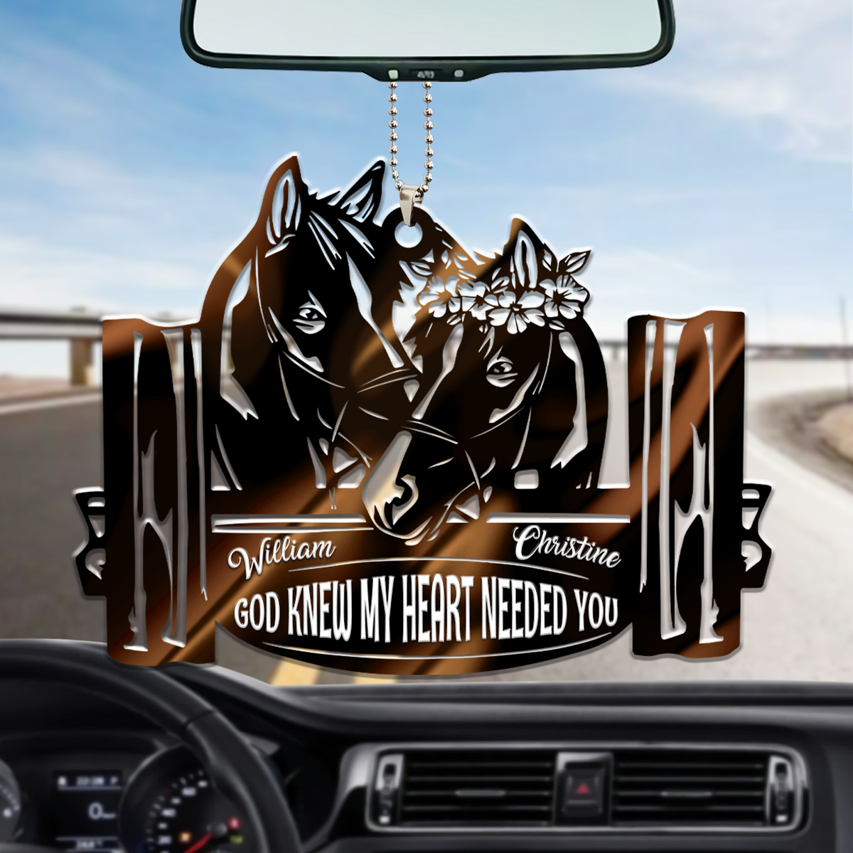 Perfect Horse Couple God Knew Personalized Ornament