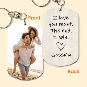 I Love You Most The End I Win - Personalized Keychain - Birthday, Loving,Valentine Gift For Couple