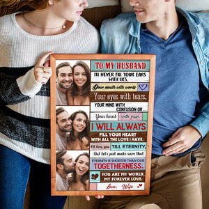 To My Husband/Wife, Love Wife/Husband - Personalized Horizontal Photo Poster