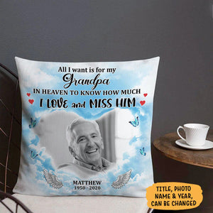 All I Want Is Mom And Dad Memorial, Custom Photo Pillowcase - Custom Gift for Parents
