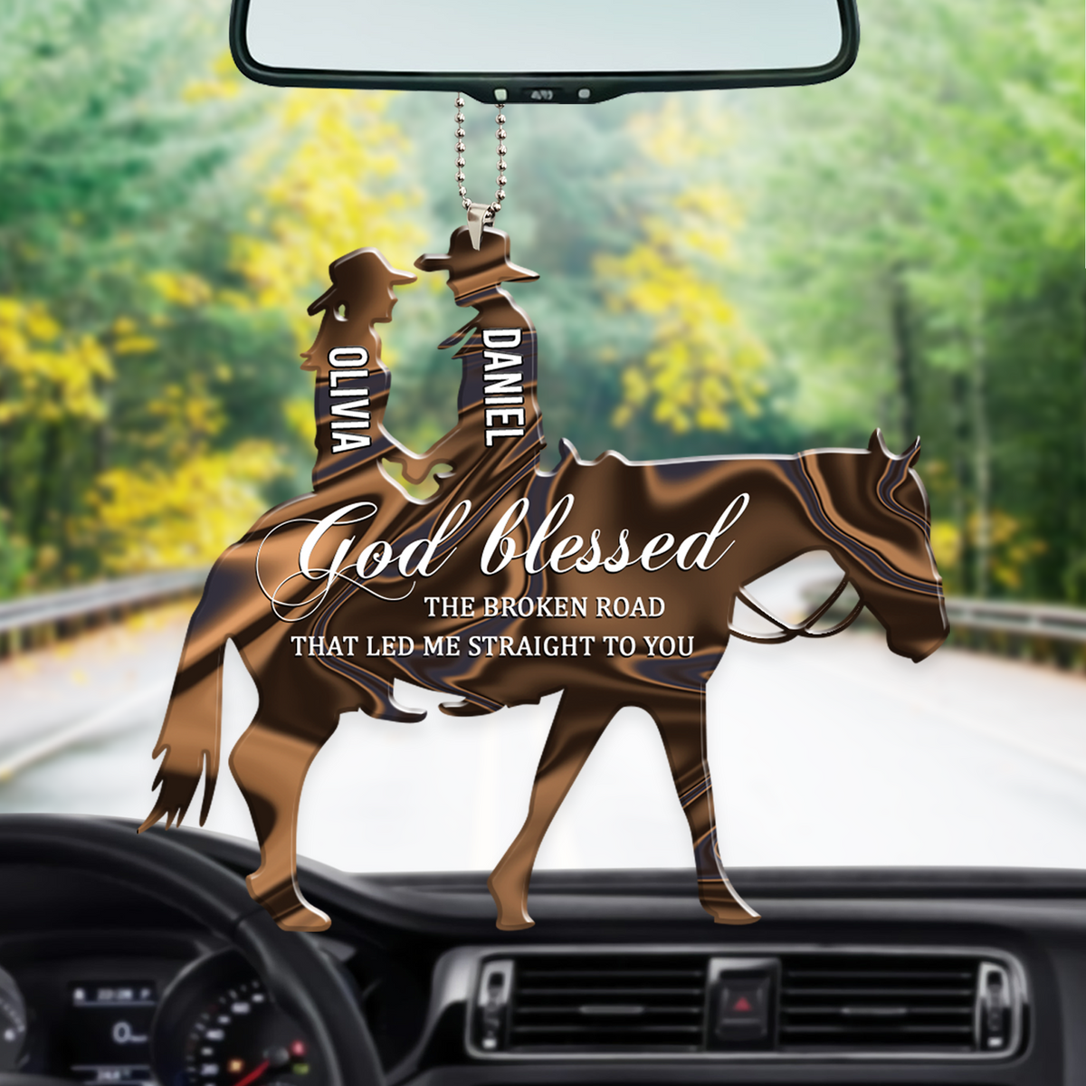 Couple In Horse God Blessed Personalized Ornament