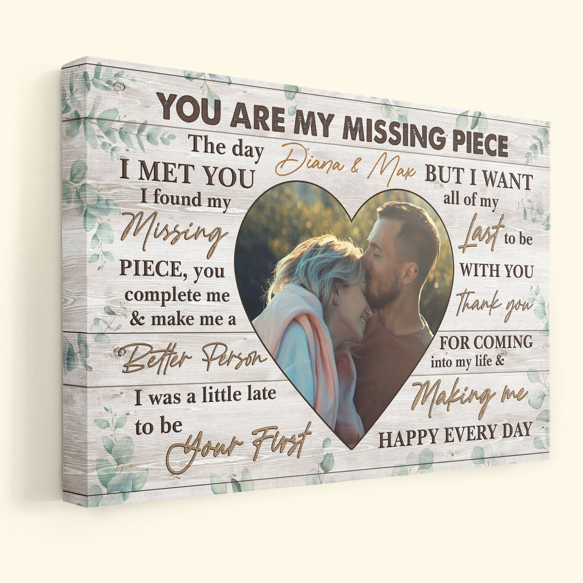 You Are My Missing Piece - Personalized Horizontal Photo Poster