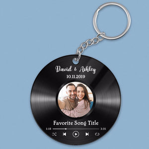 Favorite Song Custom Photo Disc Personalized Circle Acrylic Keychain - Keepsake Gift For Couple - Gift For Him - Gift For Her