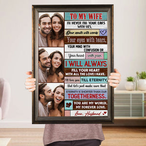 To My Husband/Wife, Love Wife/Husband - Personalized Horizontal Photo Poster