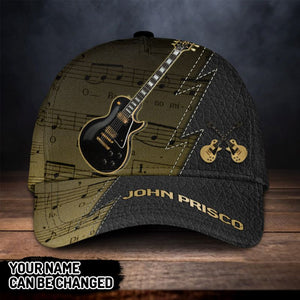 Personalized Black Guitar Classic Cap