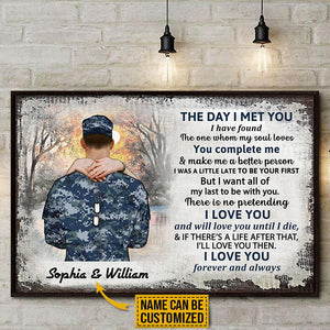 Personalized Navy Couple The Day I Met Poster