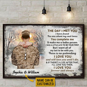 Personalized Soldier Couple The Day I Met Poster