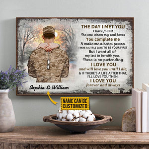 Personalized Soldier Couple The Day I Met Poster