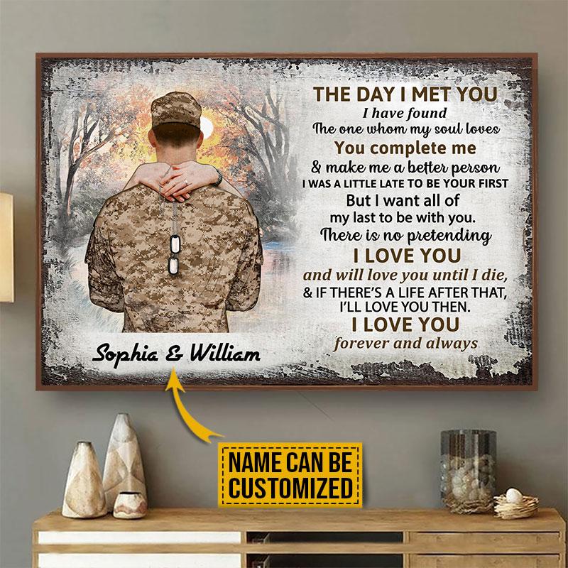 Personalized Soldier Couple The Day I Met Poster