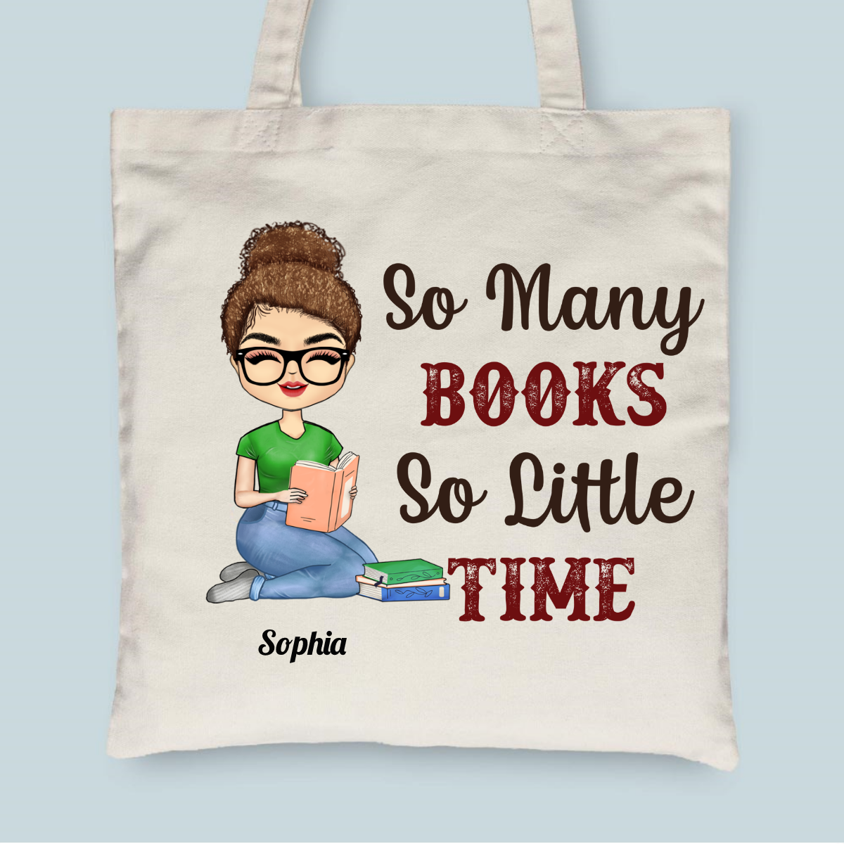 Just A Girl Who Loves Books  - Personalized Tote Bag Style 2- Birthday Gift For Her, Girl, Woman, Book Lovers, Book Worm