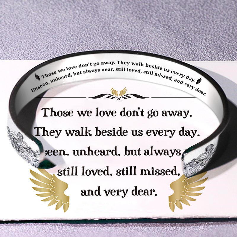 Those We Love Don't Go Away - Memorial Wave Cuff Bracelet
