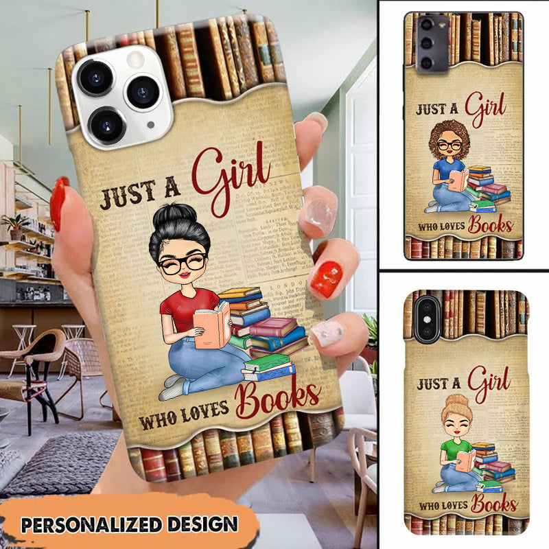 Just A Girl Who Loves Books Personalized Phone Case