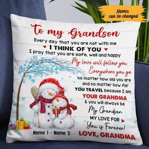 Personalized Snowman Granddaughter Christmas Pillow NB102 85O57