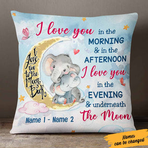 Personalized Elephant Mom Grandma Pillow