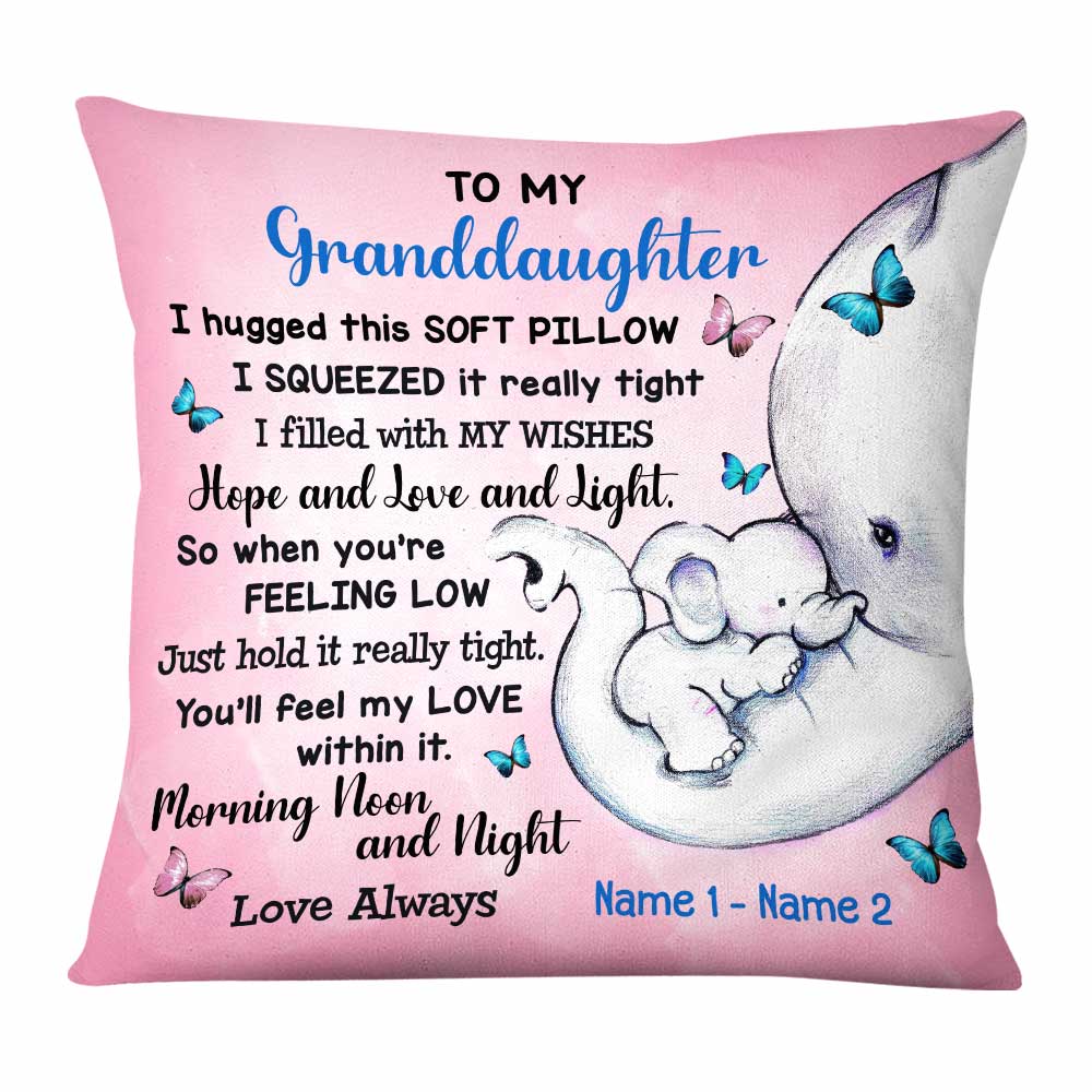 Personalized Granddaughter Elephant Pillow NB121 30O58
