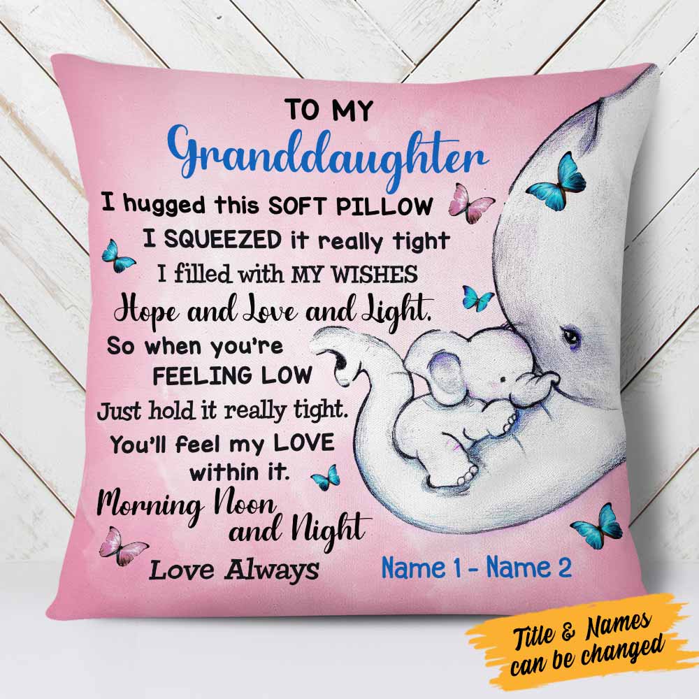 Personalized Granddaughter Elephant Pillow NB121 30O58