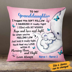 Personalized Granddaughter Elephant Pillow NB121 30O58