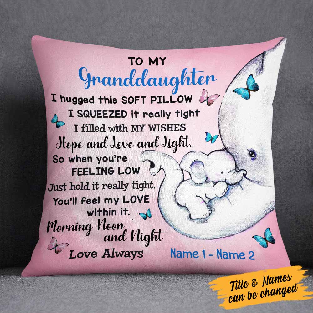 Personalized Granddaughter Elephant Pillow NB121 30O58
